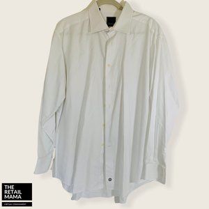 David Donahue Mens White Button Down Shirt
